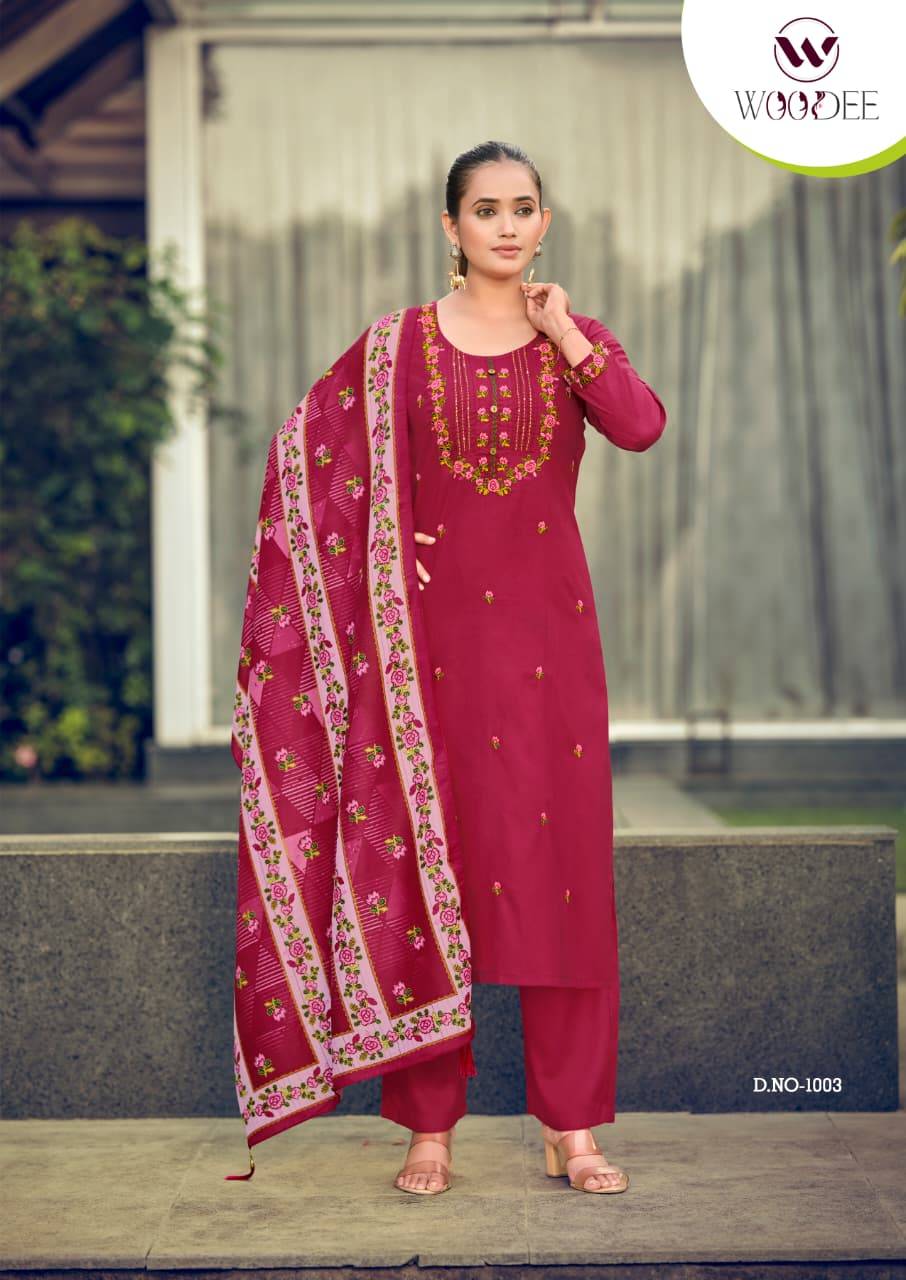 BAWREE By WOODEE 1001 to 1006 Series Designer Festive Suits Beautiful Fancy Stylish Colorful Party Wear & Occasional Wear Rayon Dress At Wholesale Price